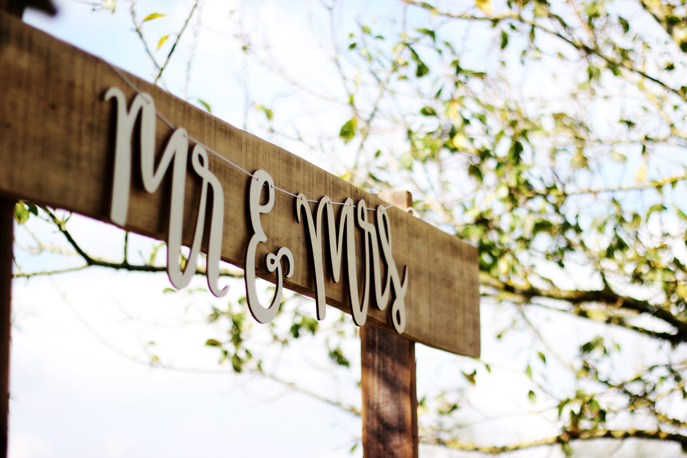 Wedding Venue Hire - Mr and Mrs sign